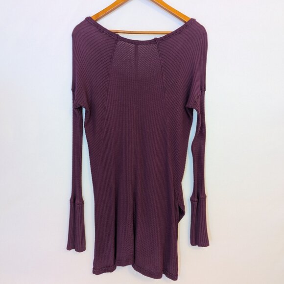 Free People | Ventura Waffle Knit Thermal Tee in African Violet	| Size Small - Picture 7 of 12